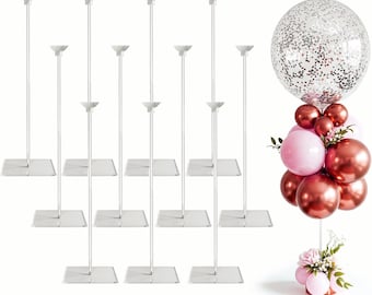 Reusable Acrylic Balloon Stand Kit: Heavy Duty Table Centerpiece (12 Pack 24 inch)