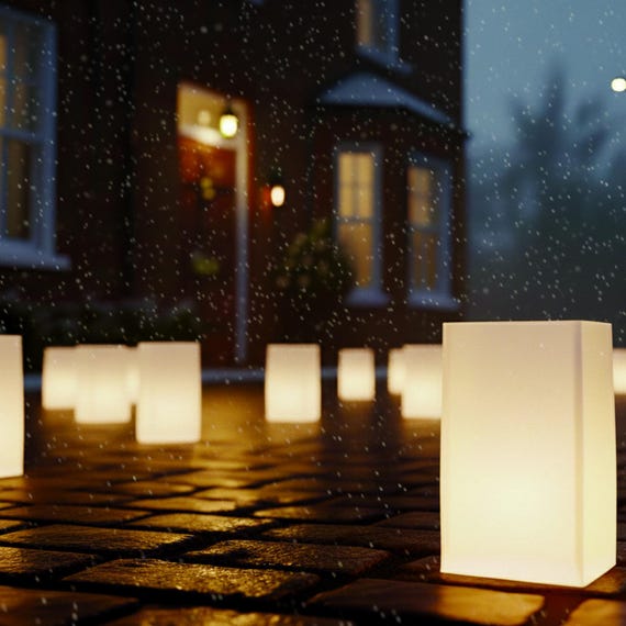 LED luminaria luminary bags 100 pack of light up luminaries  bags  (warm white)