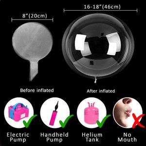 20pc Clear Bobo Balloons, 20 Inch Bubble Balloons immagine 5