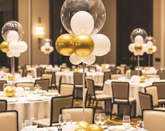 Reusable Acrylic Balloon Stand Kit 16 inches– Table Centerpiece Display, 12 Pack