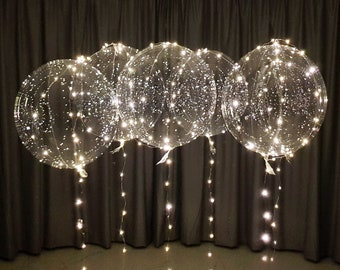 25 PACK White LED Balloons Perfect for Weddings, Parties, Celebrations,  Memorials, Holidays balloons, Lights, Strings Included 
