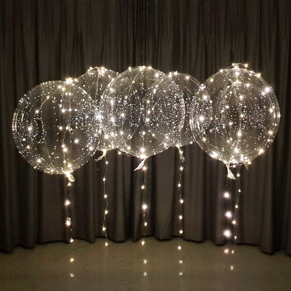 Paquete de 6 globos LED de color blanco cálido con baterías, globos de  fiesta, globos transparentes de 20 pulgadas, globos transparentes para  helio o aire, globos de boda -  México