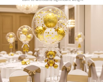 Reusable Acrylic Balloon Stand Kit – Table Centerpiece, 6 Pack (16 inch)