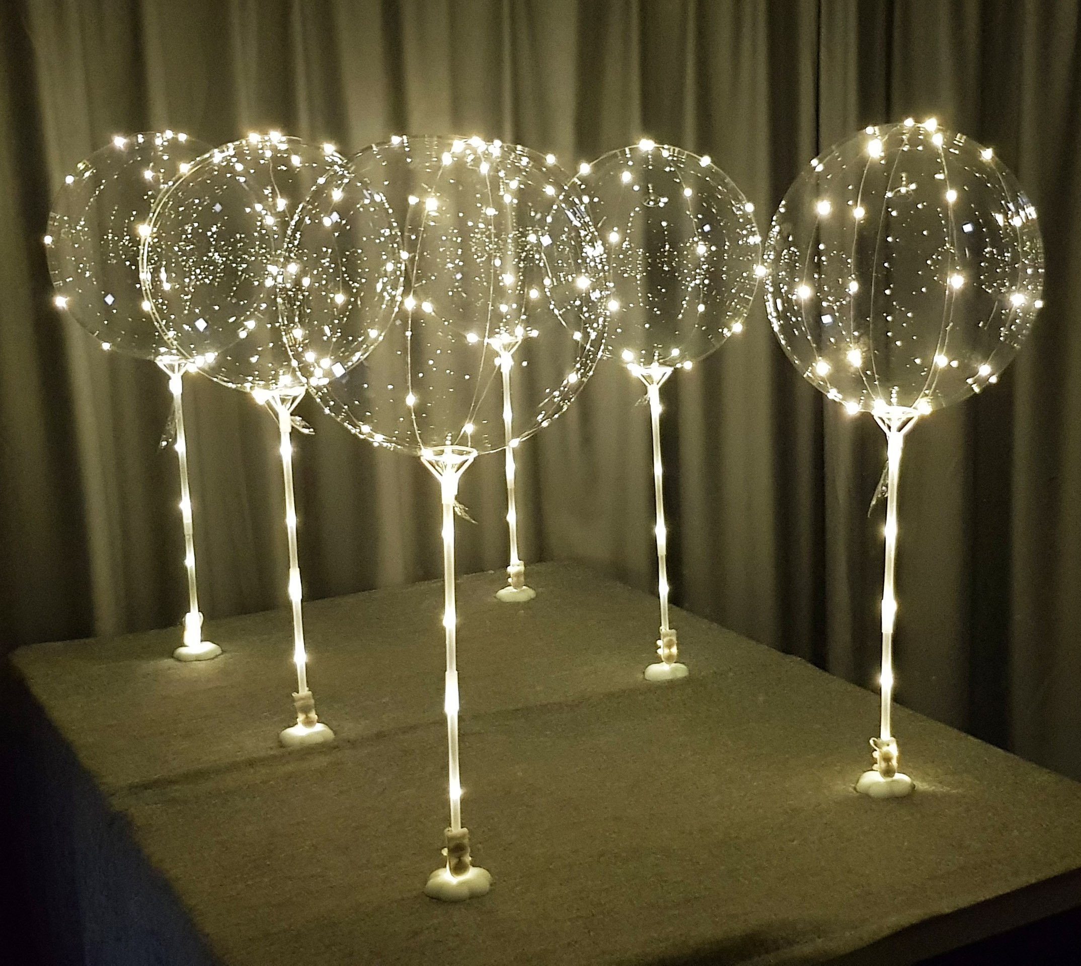 Buy 6pc-led Clear Balloons for Table Tops All Inclusive Kit No