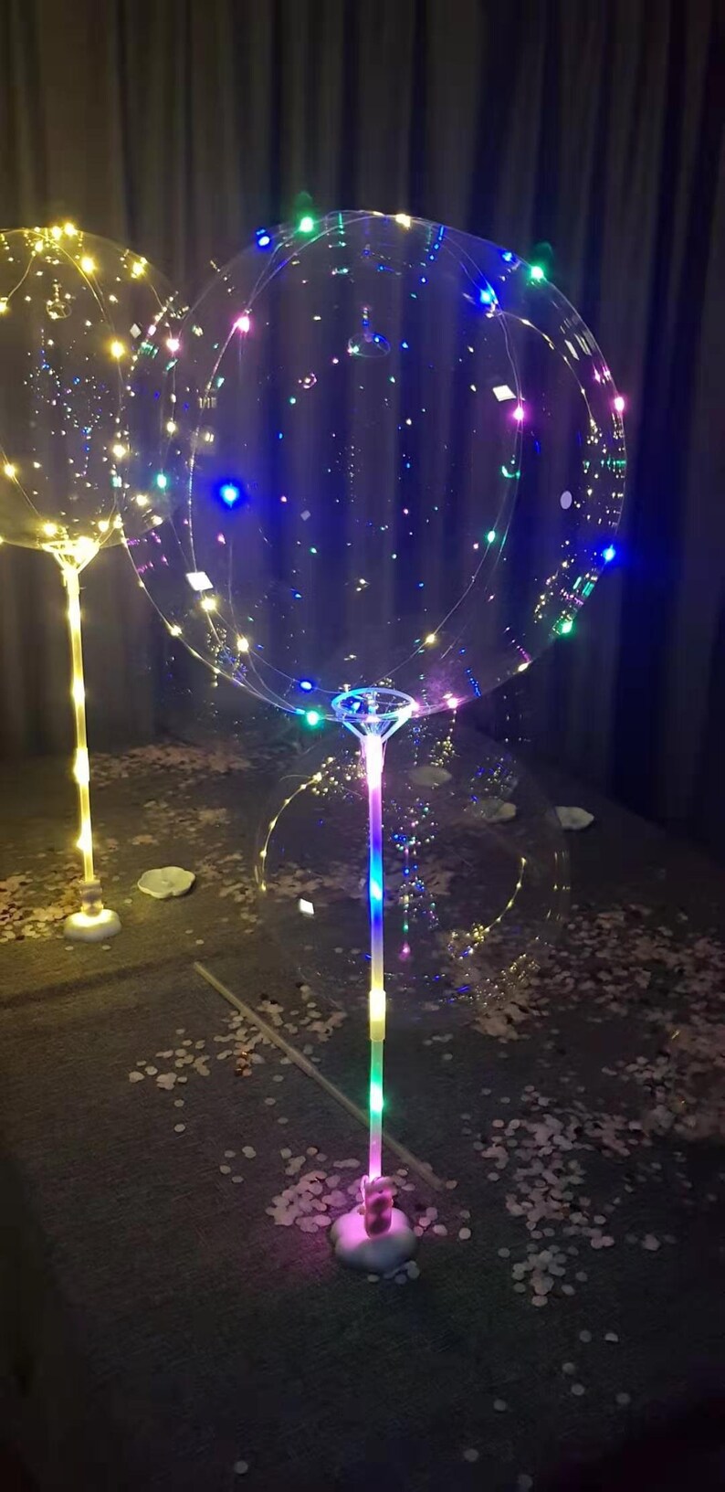 Led balloons party balloons 6pc sticks and standsbatteries Etsy