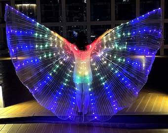 LED isis cloak wings for stage and dance performance great fancy dress customes as  robe, LED cloak (size large)