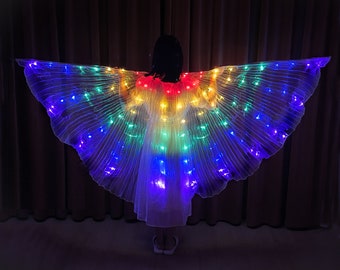 LED isis cloak wings for stage and dance performance great fancy dress customes as LED robe, LED cloak (size small)