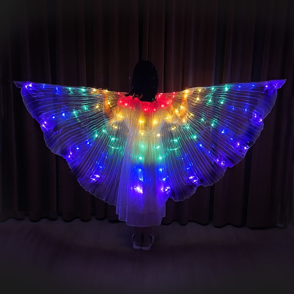 LED isis cloak wings for stage and dance performance great fancy dress customes as LED robe, LED cloak (size small)