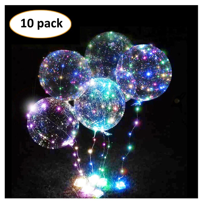 Clear Led Balloons 10pclight up 20inch bobo balloons use with Etsy