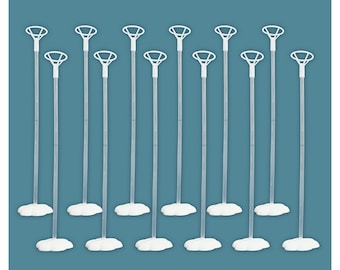 Clear Balloon Stand Set: Reusable Tabletop Decor (12pc)