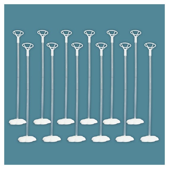 Clear Balloon Stand Set: Reusable Tabletop Decor (12pc)