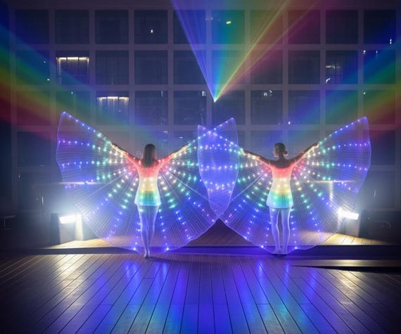 LED isis cloak wings for stage and dance performance (size large)