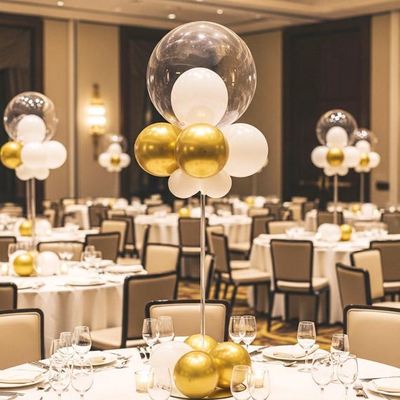 Reusable Acrylic Balloon Stand Kit – Heavy Duty Tabletop Display with Sticks and Base, Ballon Stands for Centerpieces