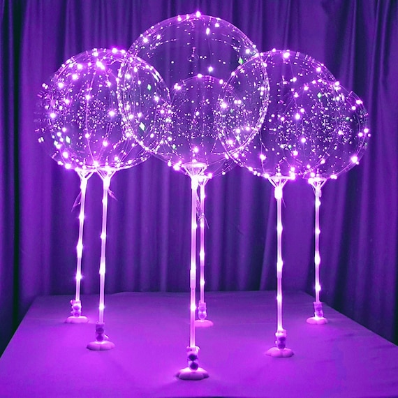 6pc Pink LED Table Balloon Kit, Party Decoration (No Helium)