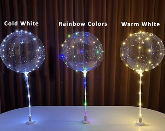  Lightsfevers warm white led balloons with batteries, wedding  balloons, party balloons 20 inch clear balloons transparent balloons for  helium or air, christmas balloons : Home & Kitchen