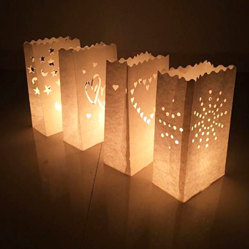 Light Up Paper Bags Kit50 Pack Of Luminaries For Aisle Etsy