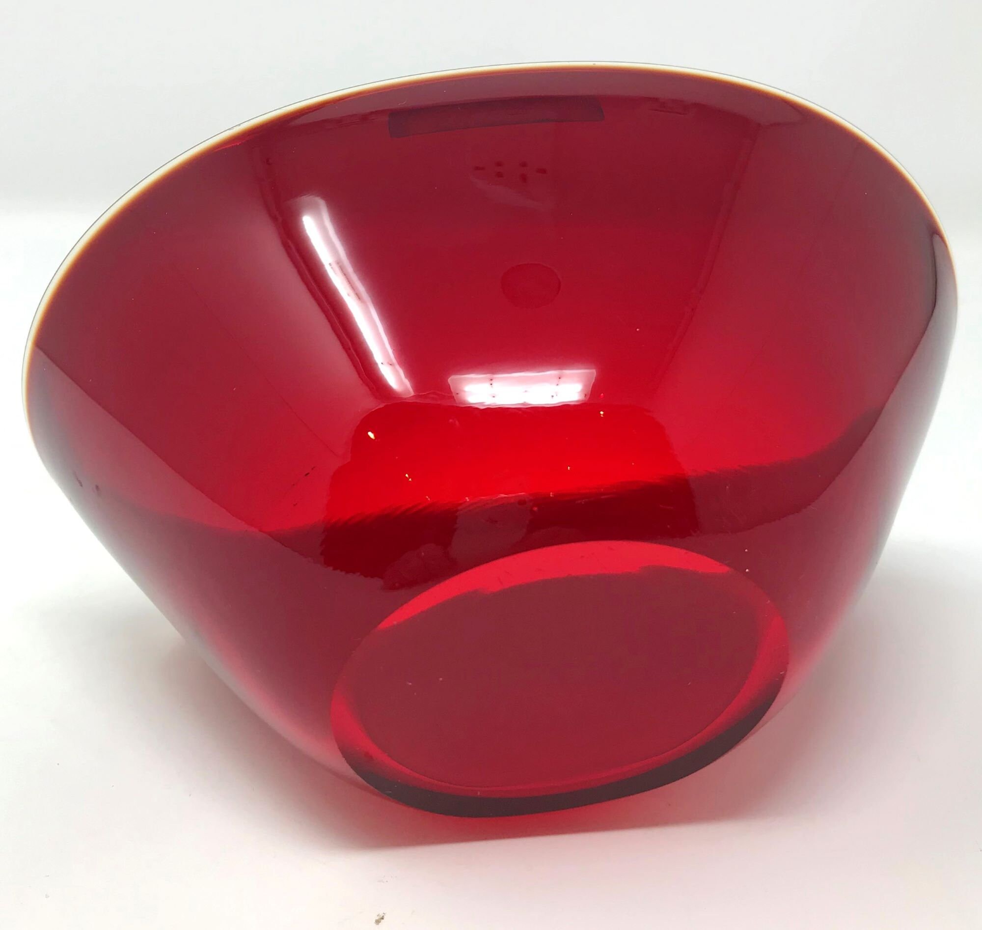Exquisite Red art glass bowl by Hadeland of Norway Etsy