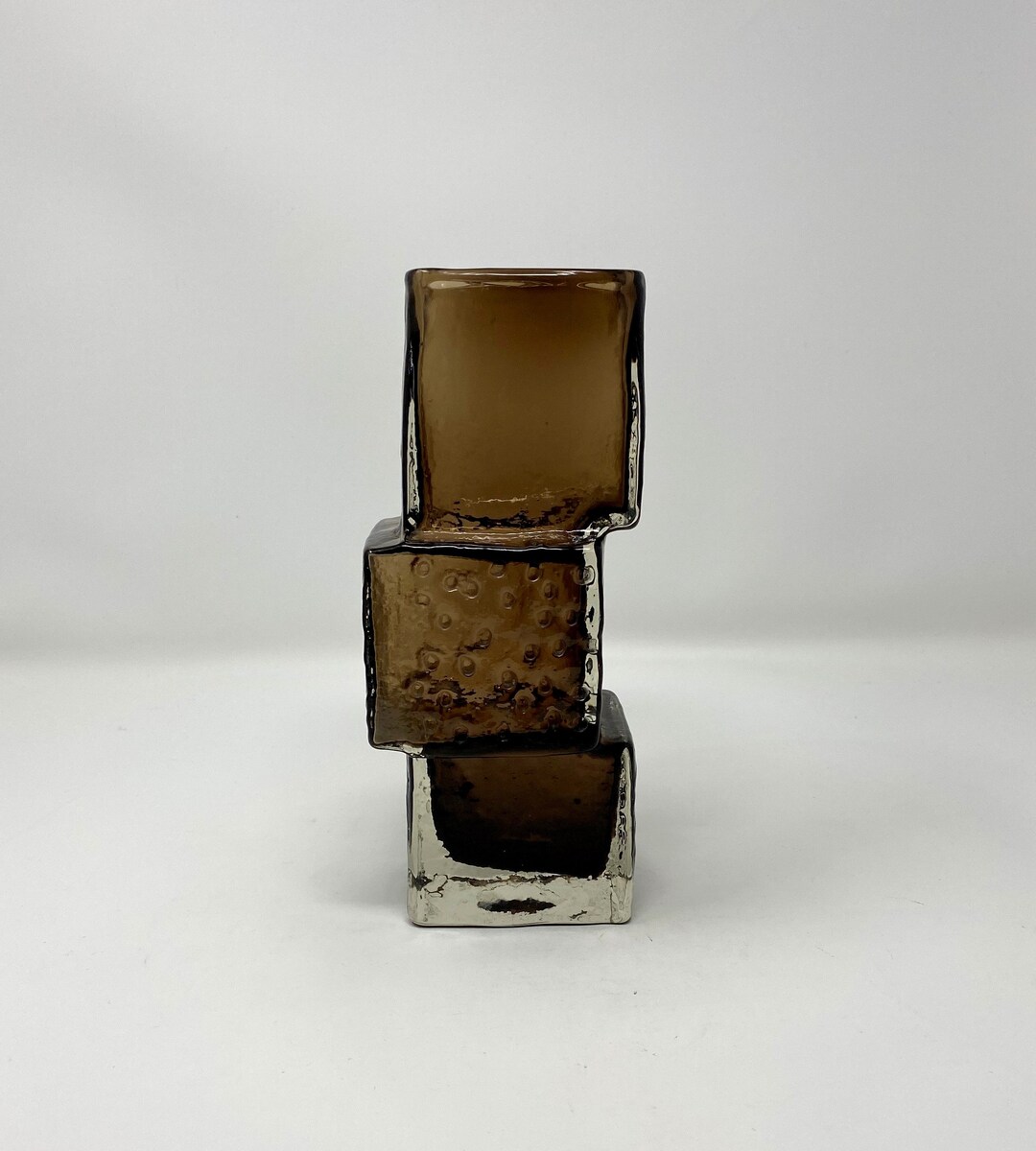 A Textured Glass Drunken Bricklayer Vase in Cinnamon Designed Etsy