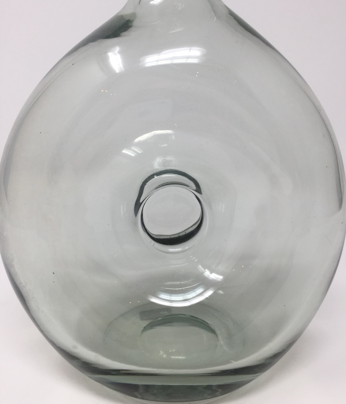 A hand blown smoked glass Danica doughnut decanter by Per Etsy