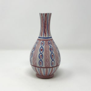 Laholm Keramik stoneware vase by Olof Larsson hand painted