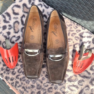 UNWORN 1989 Gabor Sport Suede Loafers | UK 7B | Made in Slovakia | Archival Set with British Made Shoe Trees | Dated 13/02/89