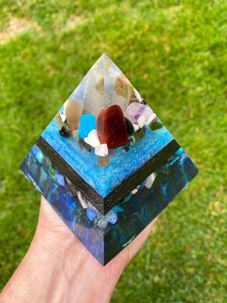 Emf 5g Protection Crystals Orgone Pyramid with amethyst | Etsy