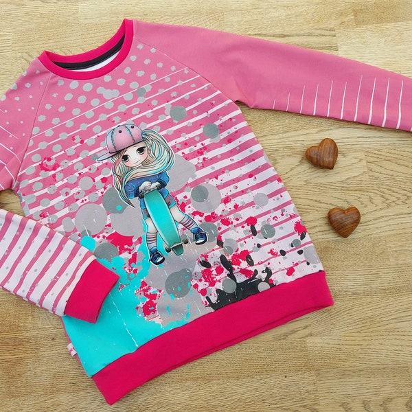 Kinder-Shirt Skatergirl, Gr. 122/128