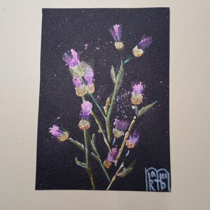 ACEO Original Art schilderij bloemen Originele kaarten Aceo acrylschilderij Aceo klein origineel schilderij 3,5 x 2,5 in schilderij herfstbloemen