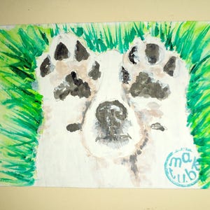 Pintura original ACEO cachorro cachorro cachorro cartões originais pintura acrílica Aceo pequena pintura original 2,5 pol X3,5 pol