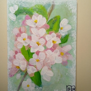 Original ACEO Painting: Spring Flowers Acrylic Art (2.5x3.5 in)