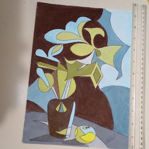 Dipinto astratto originale fiori frutta pittura acrilica Pittura artistica Dipinto originale fiore