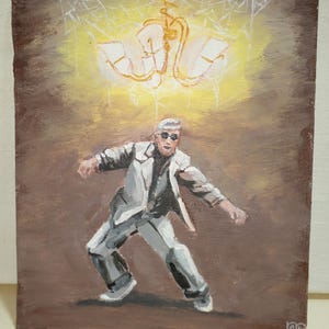 Pintura artística original de incredulidad acrílica