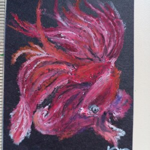 Pintura de arte original de ACEO, tarjetas de arte ACEO, pintura al óleo pastel, pintura original pequeña de 2,5 x 3,5 pulgadas