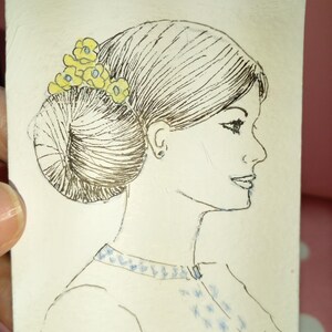 ACEO Pintura original Arte Tarjetas ACEO Aceo pintura acrílica Aceo pequeño 2.5X3.5 en gráficos de energía femenina de mujer ucraniana