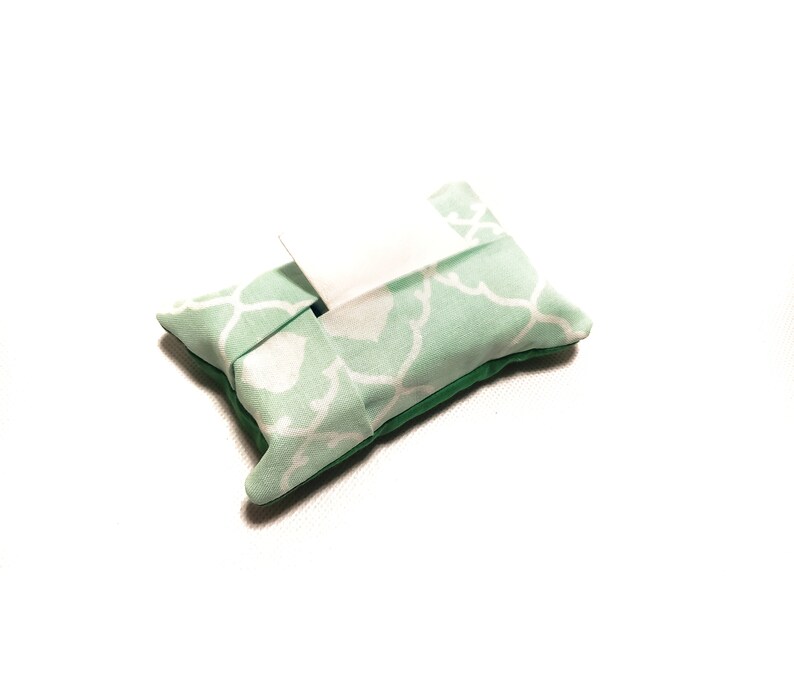 Backpack Teachers Light Green and White Pattern Tissue Holder Cozy Back to School Travel Size Runny nose Purse