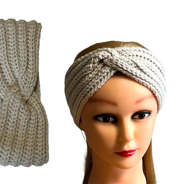 Off White Twist Ear Warmer, Head Wrap, Winter Wear, Head Accessory