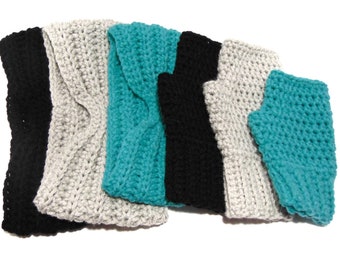 Ear Warmer and Fingerless Glove Set - Toddler, Child, Adult