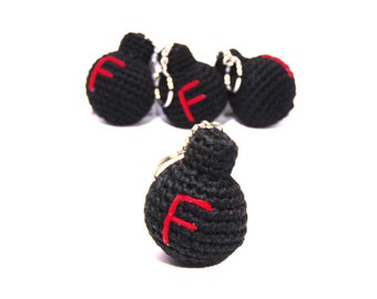 F Bomb Keychain, Gag Gift, Novelty Item, Prank gift, Crochet F Bomb, Zipper PullBack To School