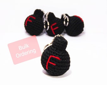 BULK F-Bomb Keychain, Gag Gift, Novelty Item, Prank gift, Crochet F Bomb, Zipper Pull
