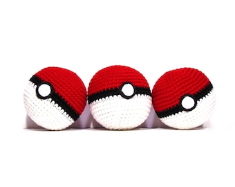 Poke Ball, Stuffed Crochet, Cartoon Toy, Soft Squishy