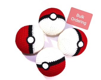 BULK Poke Ball, Stuffed Crochet, Cartoon Toy, Soft Squishy