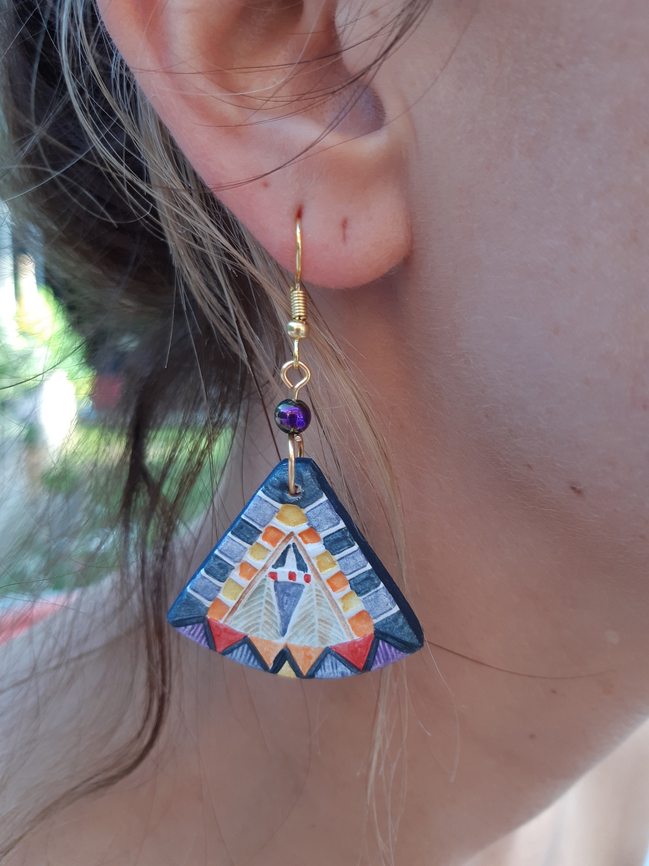 Boho Earrings Handmade Earrings Hippie Earrings Ethnic Etsy