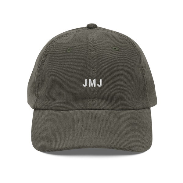 JMJ, Jesus Mary Joseph, Holy Family, Catholic, Corduroy Dad Hat, embroydered