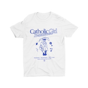 Catholic Girl Summer II, Catholic t-shirt, Summer of Saints, Trad, Vintage, Rosary, Eucharist, Beach, Snow cones, popsicle, Saintwave, Nun