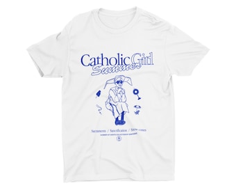 Catholic Girl Summer II, Catholic t-shirt, Summer of Saints, Trad, Vintage, Rosary, Eucharist, Beach, Snow cones, popsicle, Saintwave, Nun