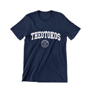 Theotokos, Mother of God, Unisex T-shirt, tee, Catholic Christian, Preppy, Collegiate, Yuppie, Greek