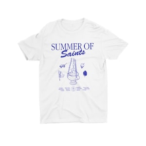 Summer of Saints, Catholic t-shirt, Trad, Vintage, Rosary, Beach, Snow cones, Orthodox, Latin Mass, Frankincense, Incense, Saintwave