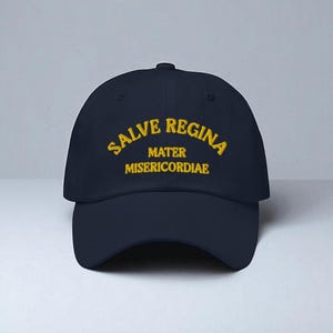 Salve Regina Mater Misericordiae, Latin, Dad Hat, Catholic, Virgin Mary, blessed mother, Saintwave, preppie, yuppie, Hail Holy Queen