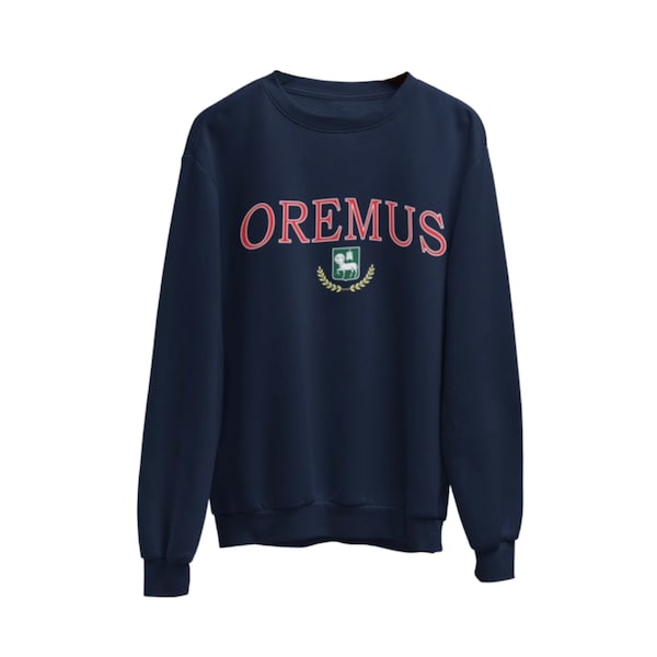 Oremus, Let Us Pray, Catholic Sweatshirt, Crew Neck, Trad, Saintwave, Unisex, Preppy, Yuppie, Latin, Collegiate