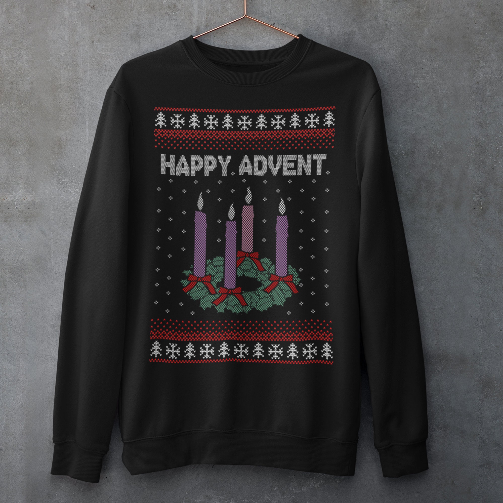 Happy Advent Christmas Sweater Crewneck Sweatshirt Etsy